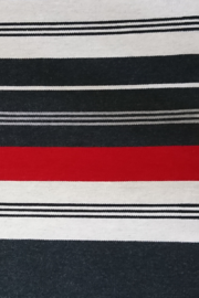 Streifen naturfarben mit rot - Detail